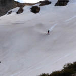 An amazing chute with spectacular view of Independence Lake